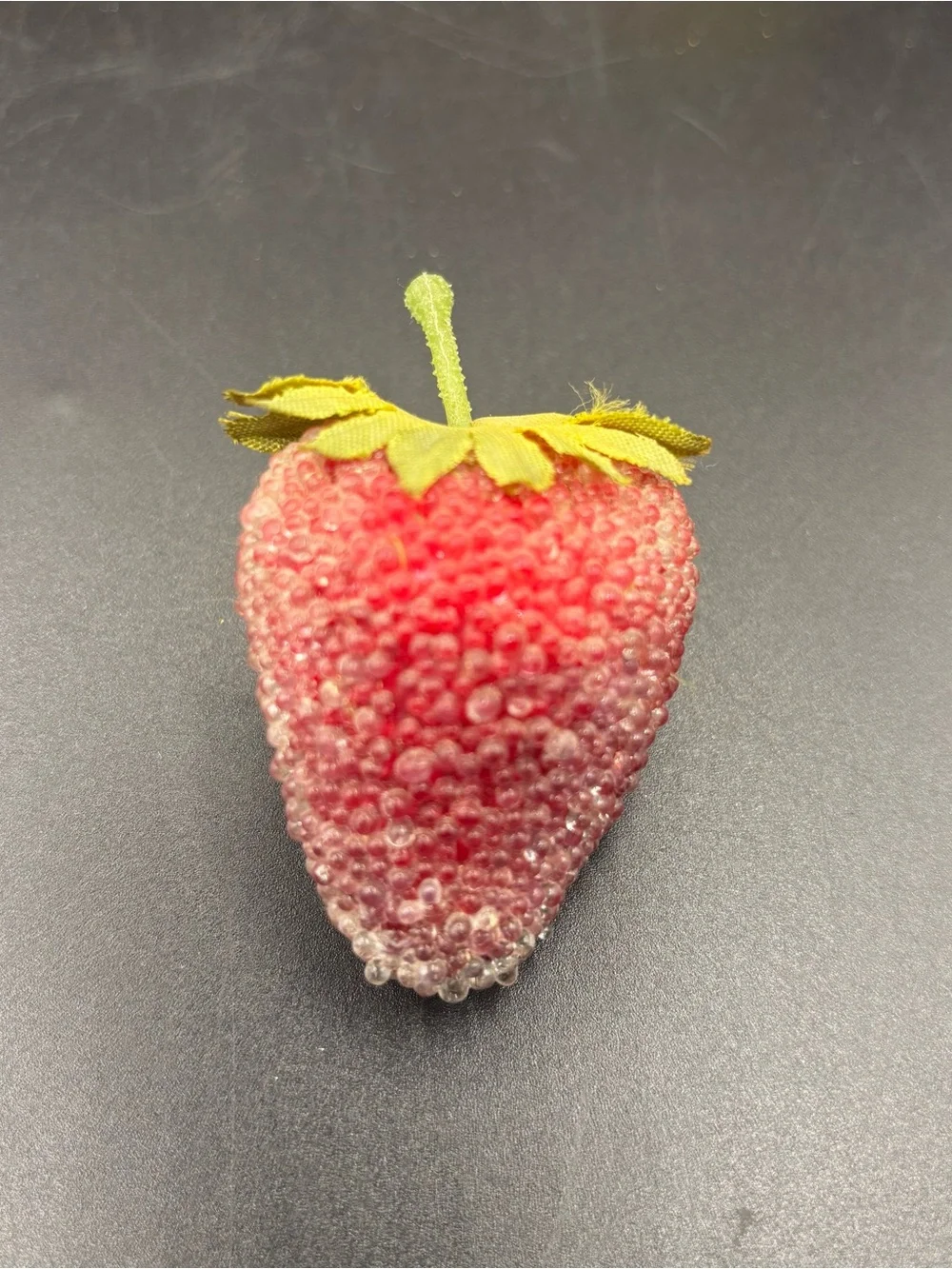 Vintage Strawberry Beaded Fruit Faux Decor 90s Set of 11 Red Green 2 1/2” each